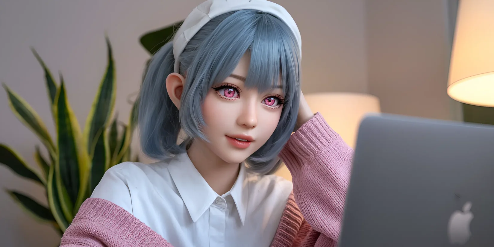 Виртуальная ИИ-девушка общается в чате