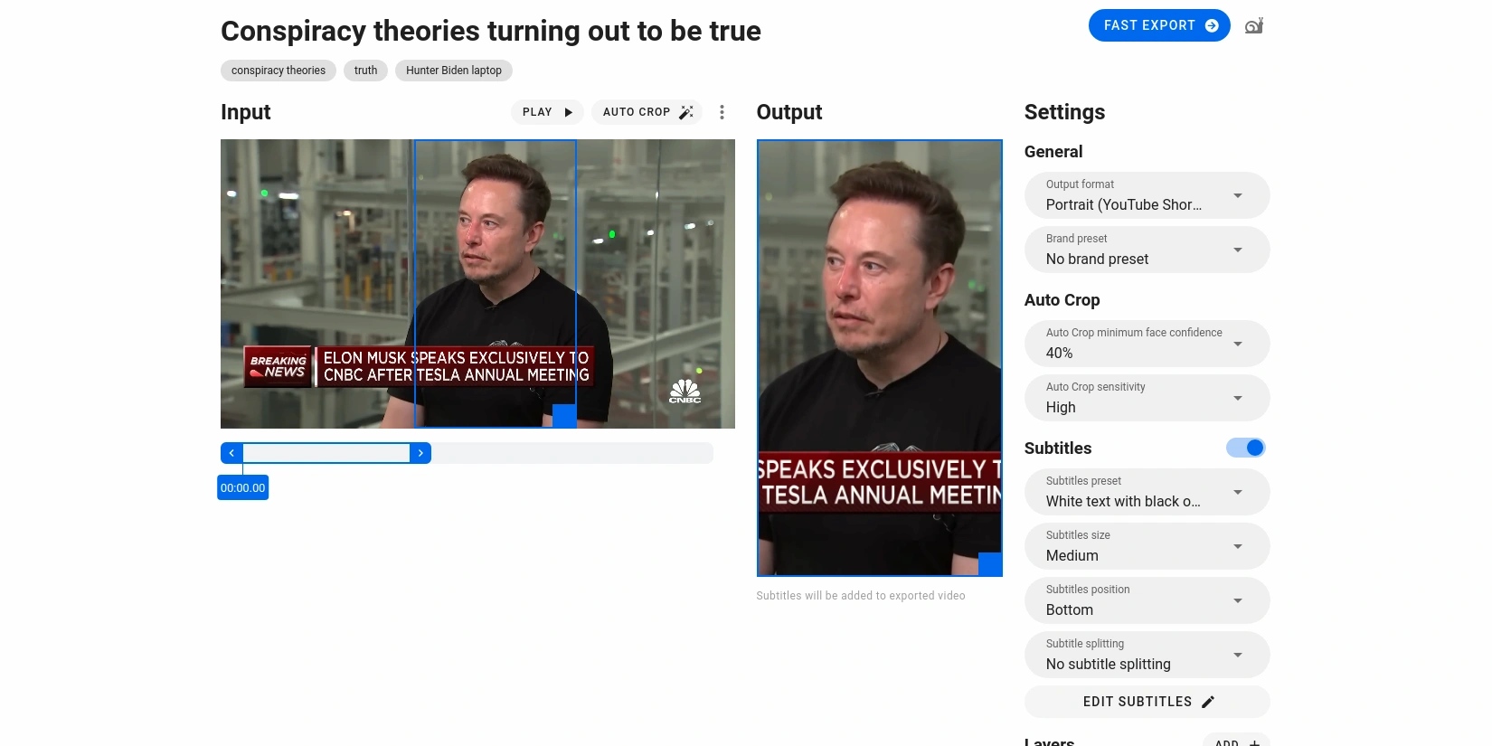 Нарезка видео на короткие клипы с помощью нейросети