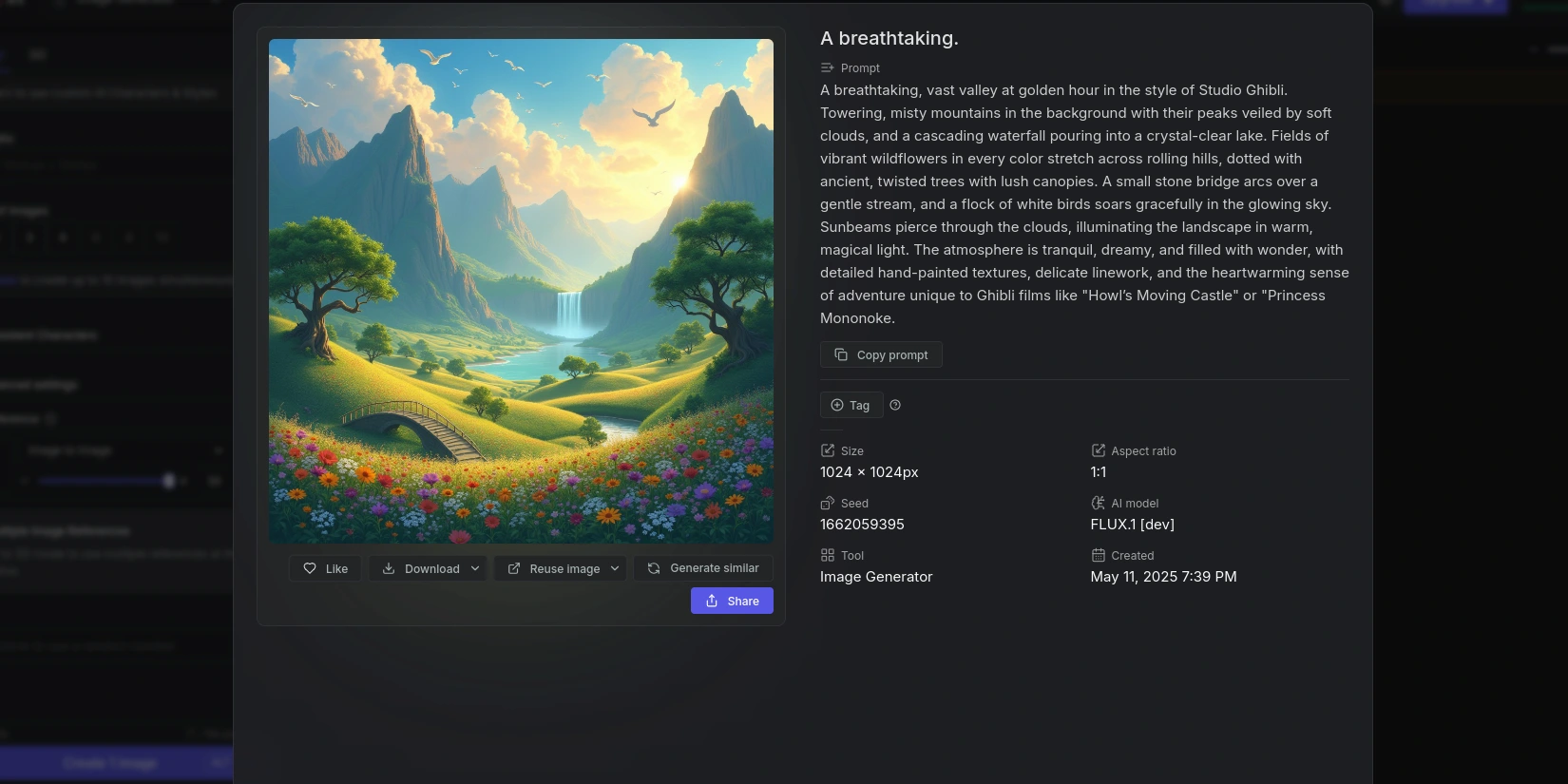 Аниме-арт в стиле Миядзаки, созданный ИИ