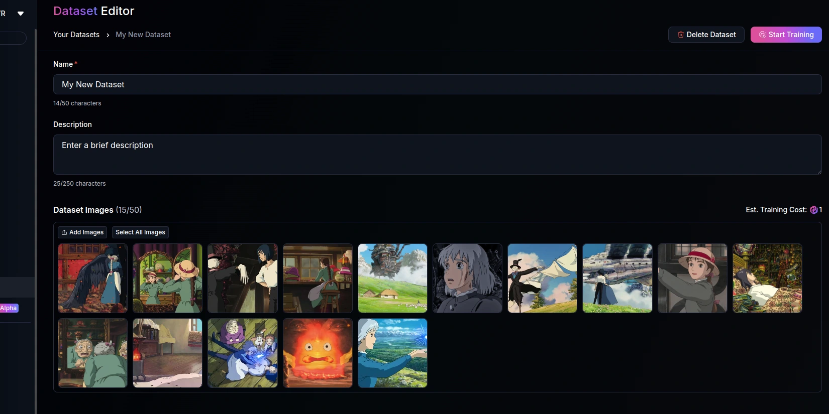 Подготовка набора данных для обучения модели LoRA для стиля Ghibli