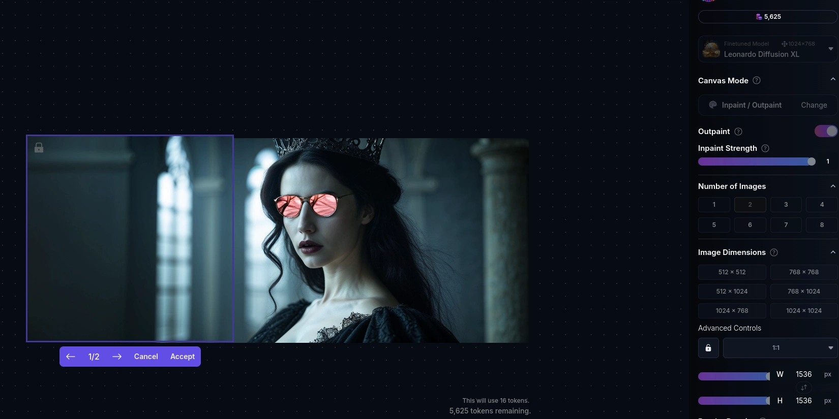 Расширение границ изображения с помощью Leonardo AI