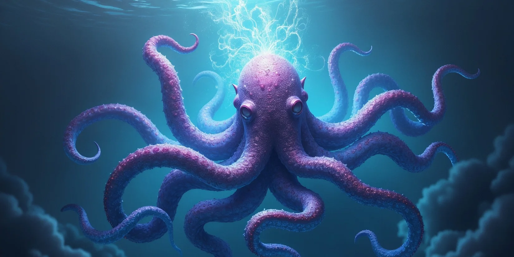 Изображение кракена, сгенерированное в нейросети Леонардо АЙ