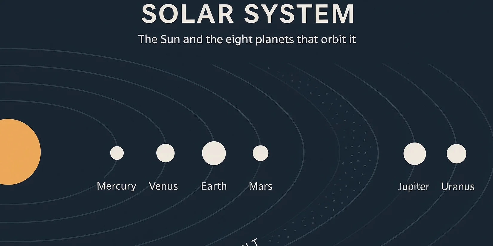 Инфографика Солнечной системы, созданная с помощью нейросети в Leonardo AI
