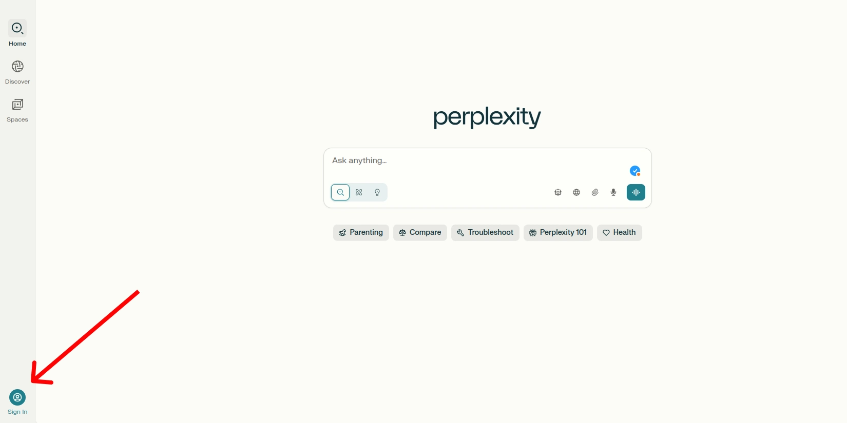 Процесс регистрации аккаунта в нейросети Perplexity AI