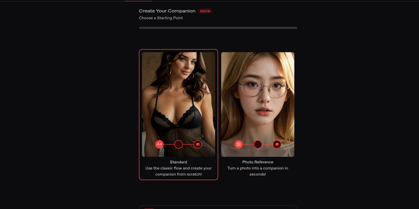 Окно создания ИИ-девушки в сервисе Nectar AI