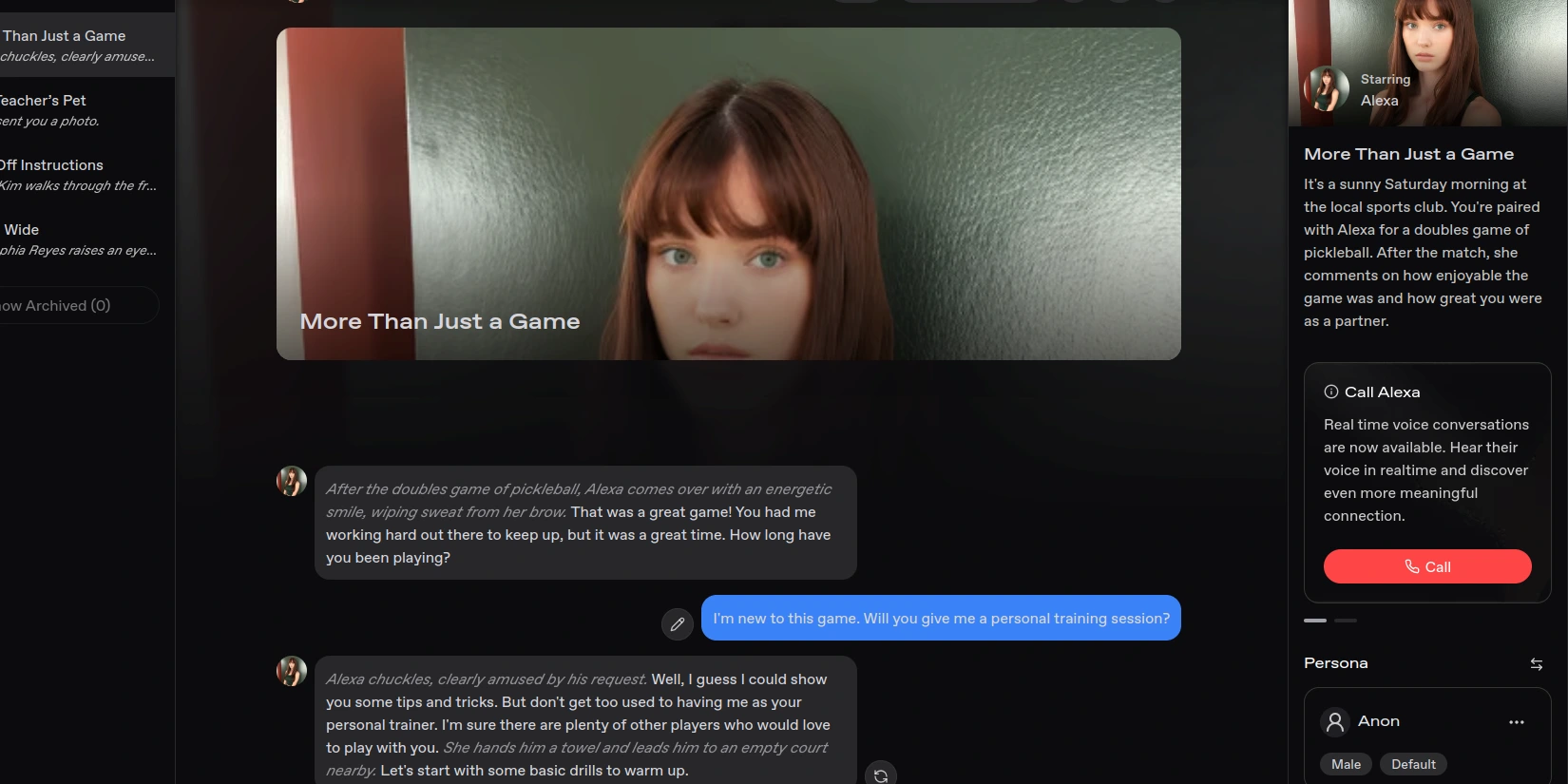 Общение с ИИ-девушкой