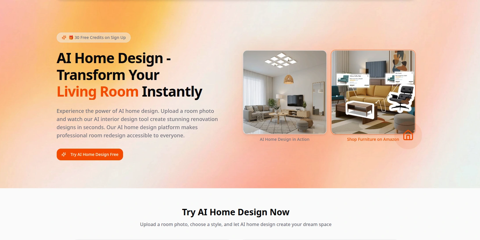 Скриншот ИИ-сервиса AI Home Design