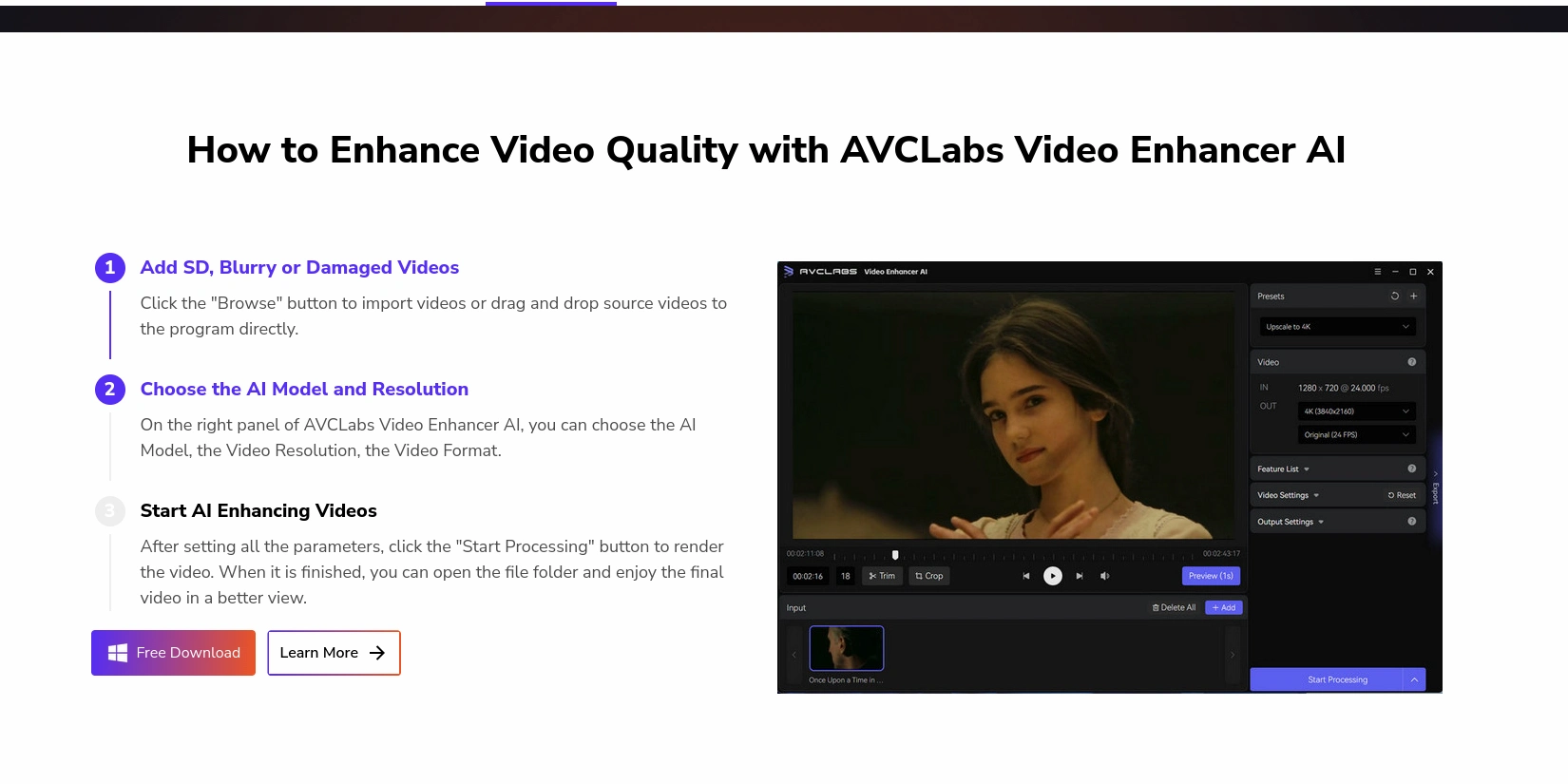 AVCLabs Video Enhancer