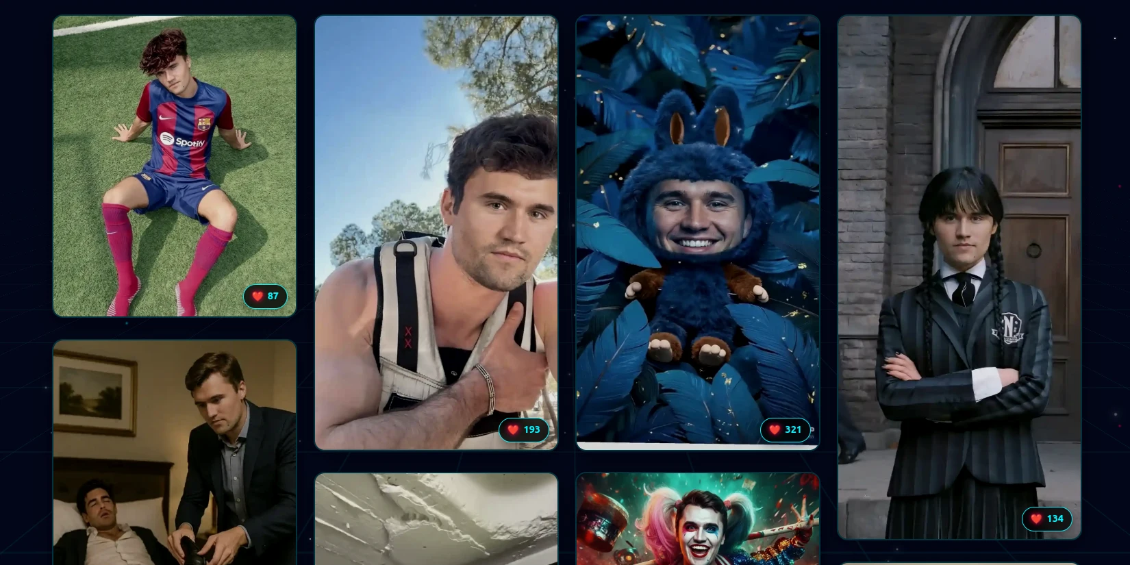 Скриншот ИИ-сервиса Kirkify AI