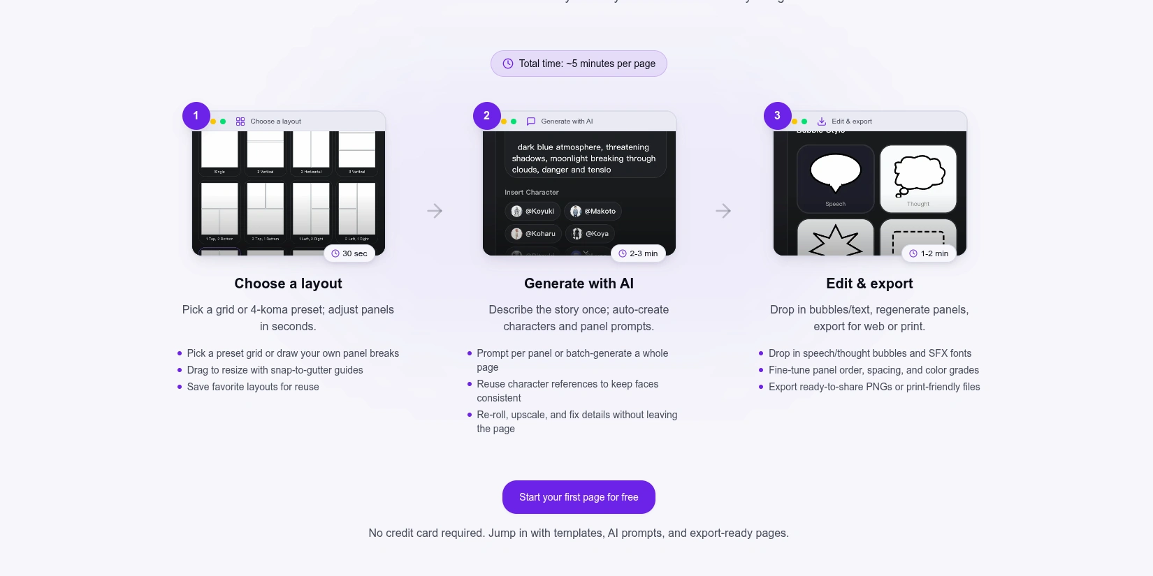 Скриншот ИИ-сервиса MangaMaker