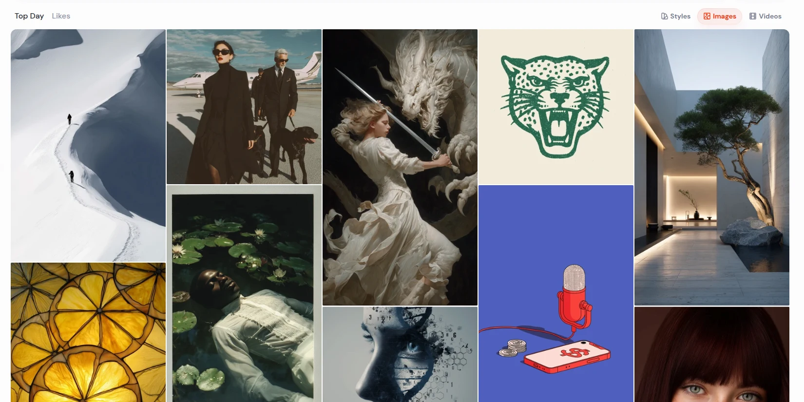 Скриншот ИИ-сервиса Midjourney