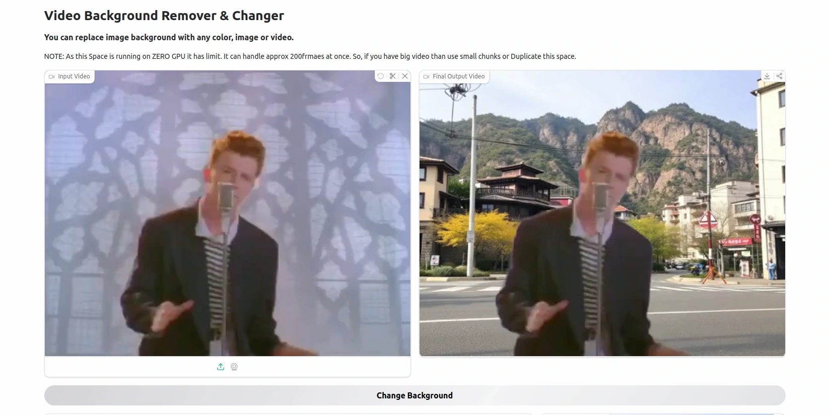 Video Background Removal