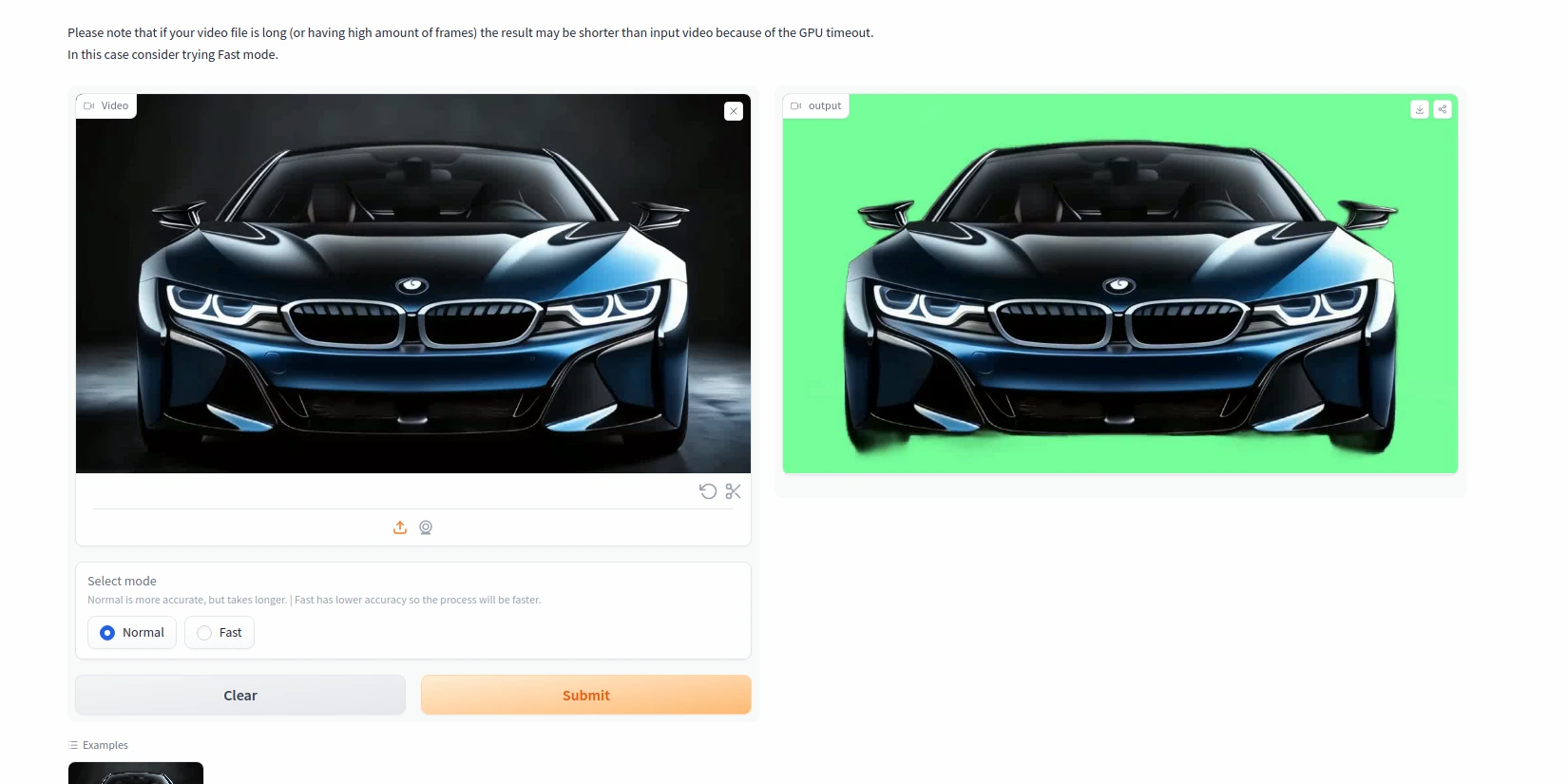 Video Bg Removal Tool