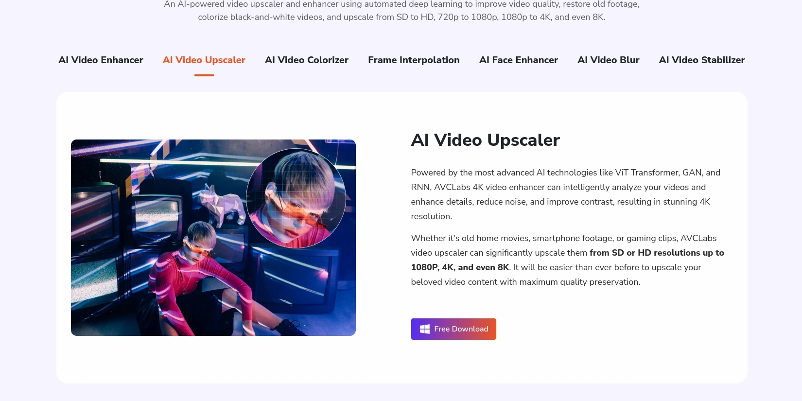 Описание нейросети для улучшения качества видео