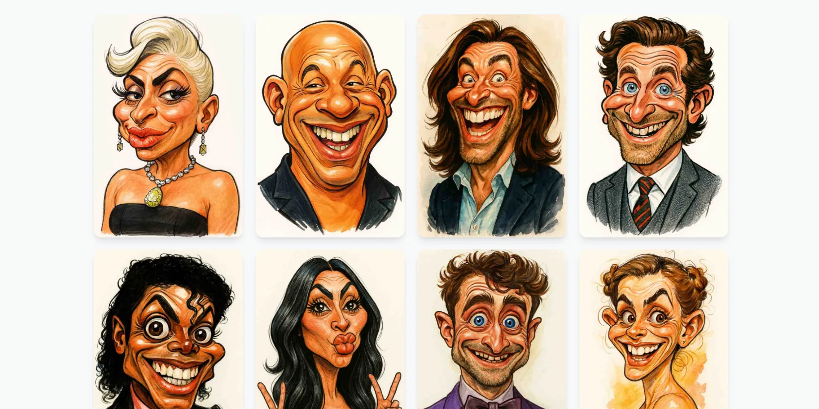 Примеры карикатур, созданных с помощью нейросети