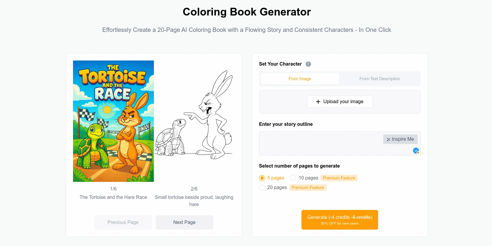 Создание книги с раскрасками с помощью ColoringBook AI
