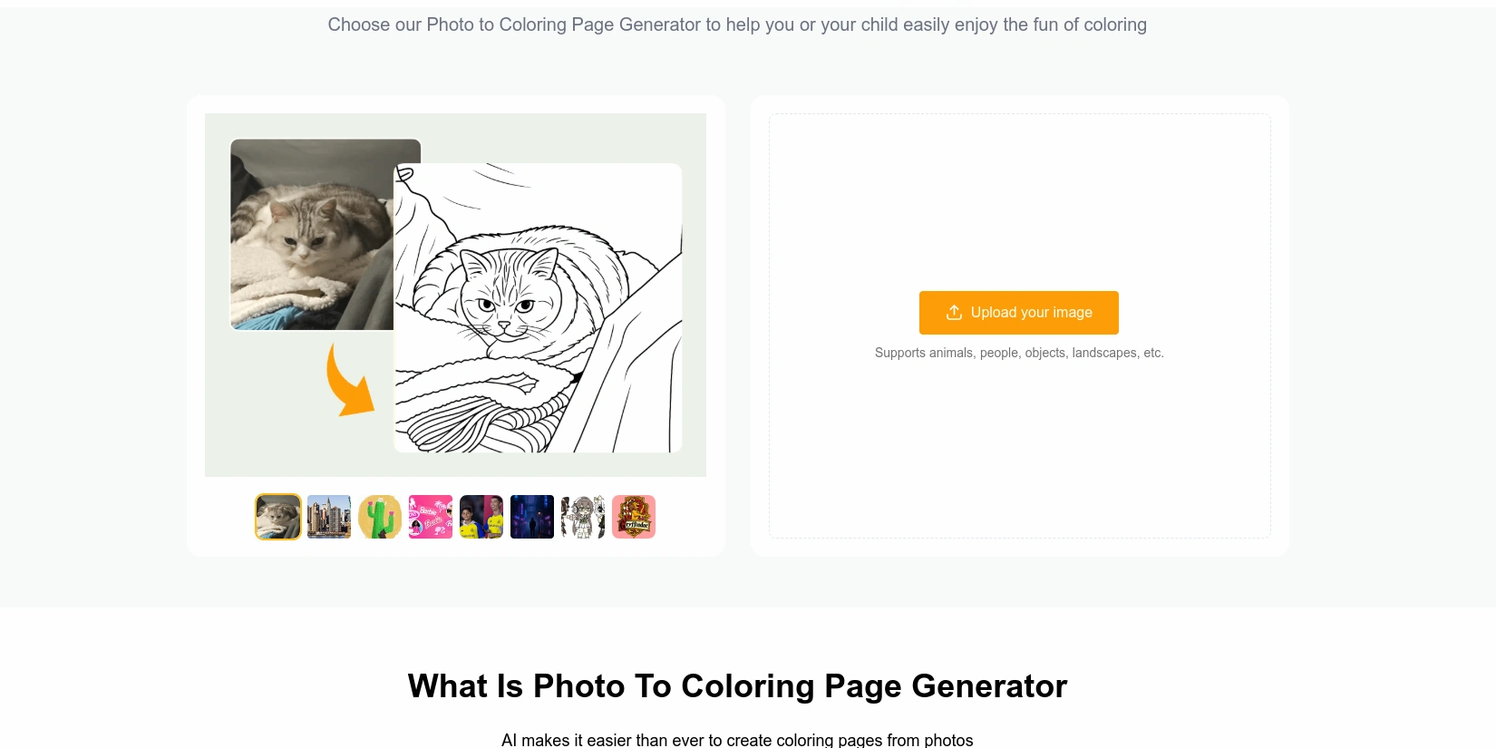 Генерация раскраски по фото нейросетью ColoringBook AI