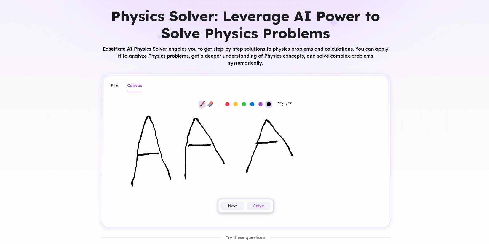 Рукописный ввод условия задачи по физике