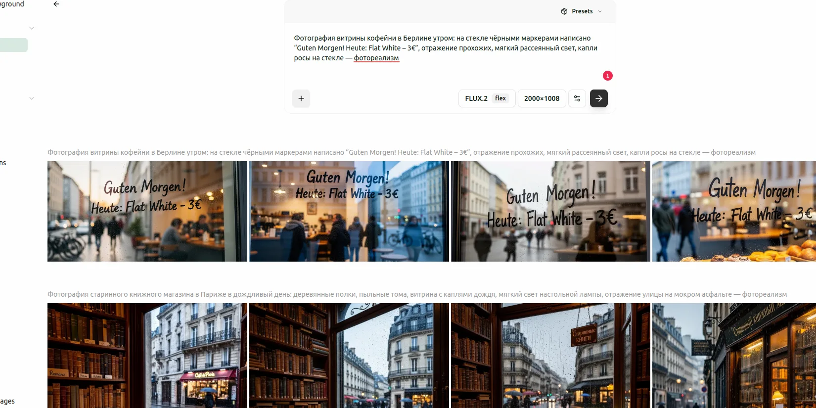 Пример использования нейросети Flux 2 flex