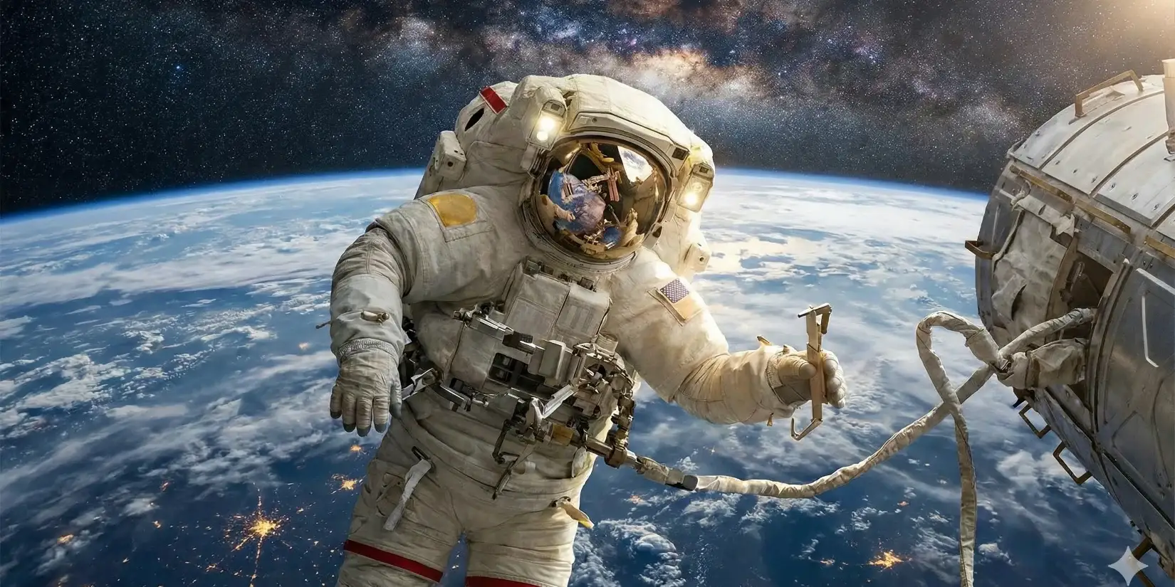 Изображение космонавта, сгенерированное нейросетью Nano Banana Pro