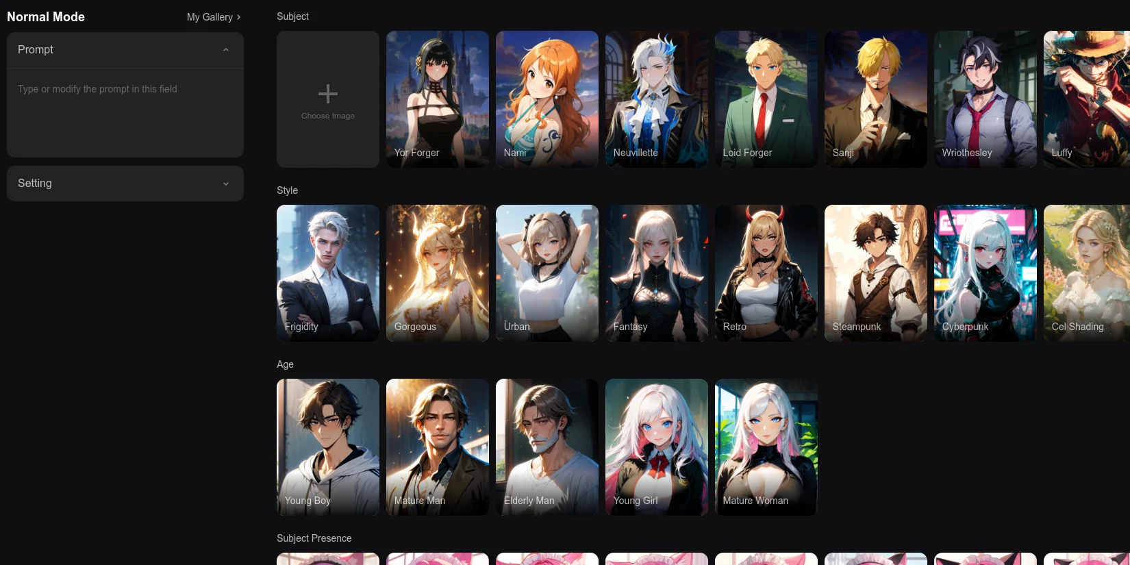 Генерация изображений персонажей в Polybuzz AI