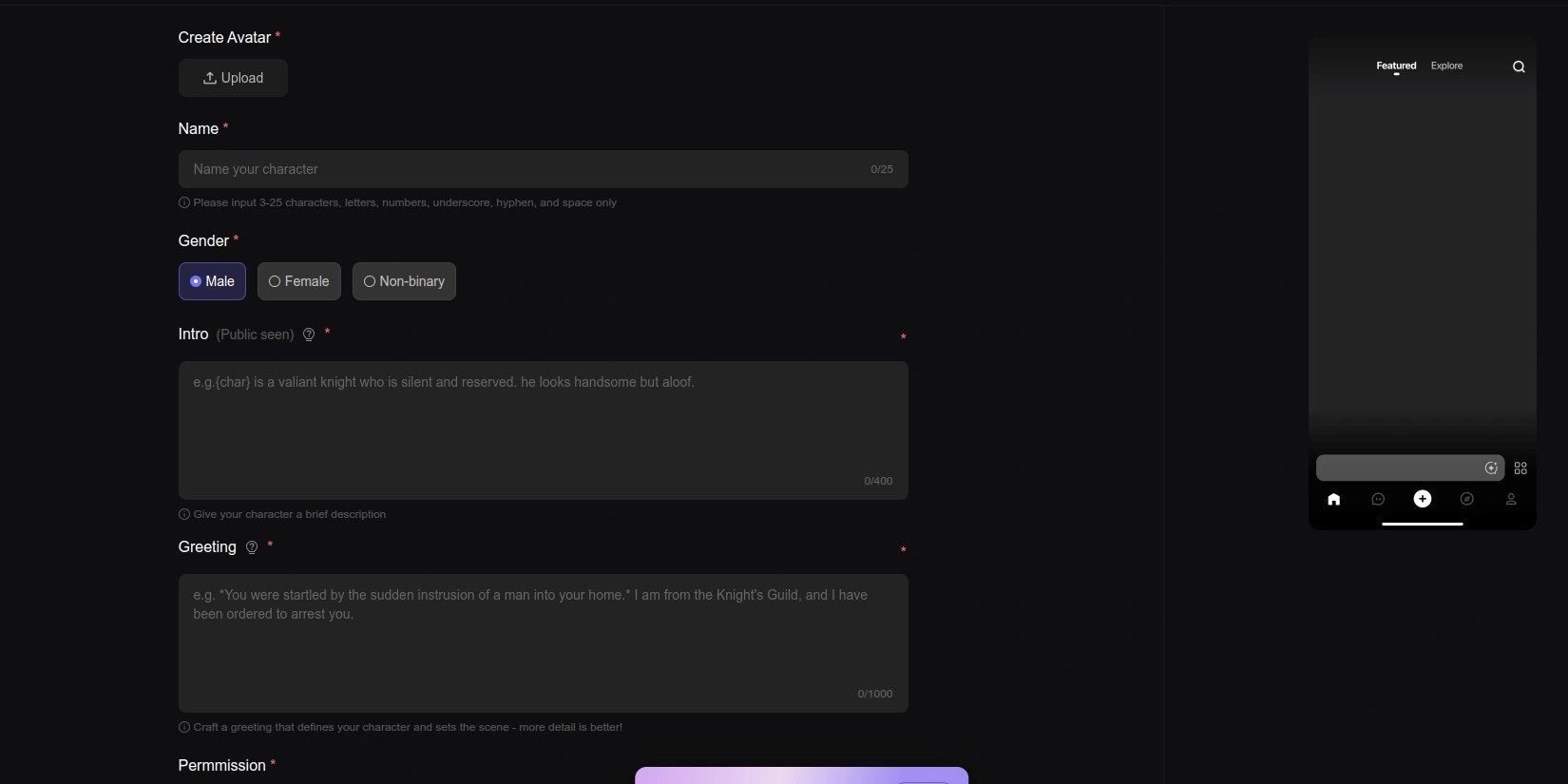 Создание персонажа в нейросети Polybuzz