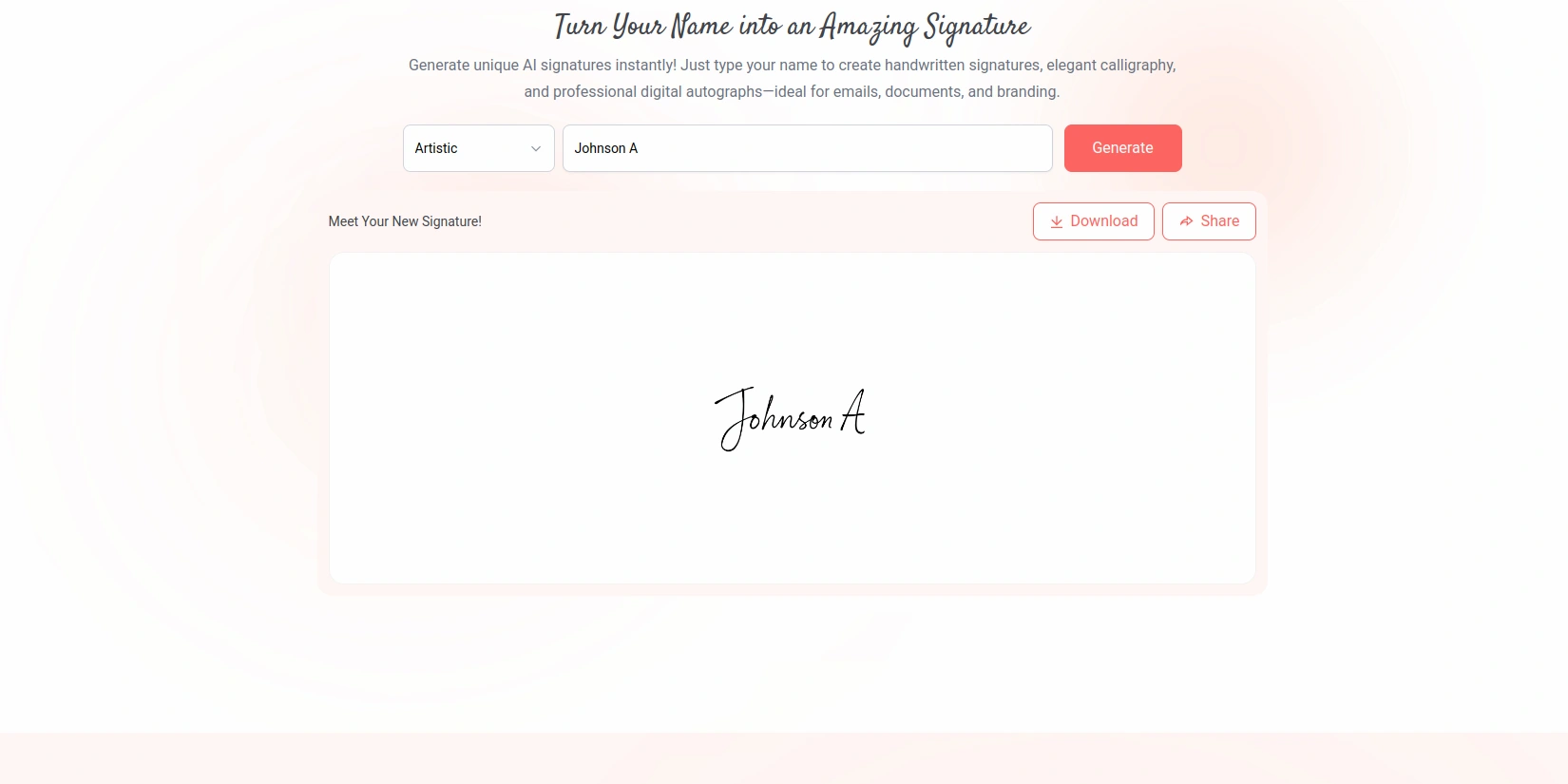 Нейросеть генерирует подпись