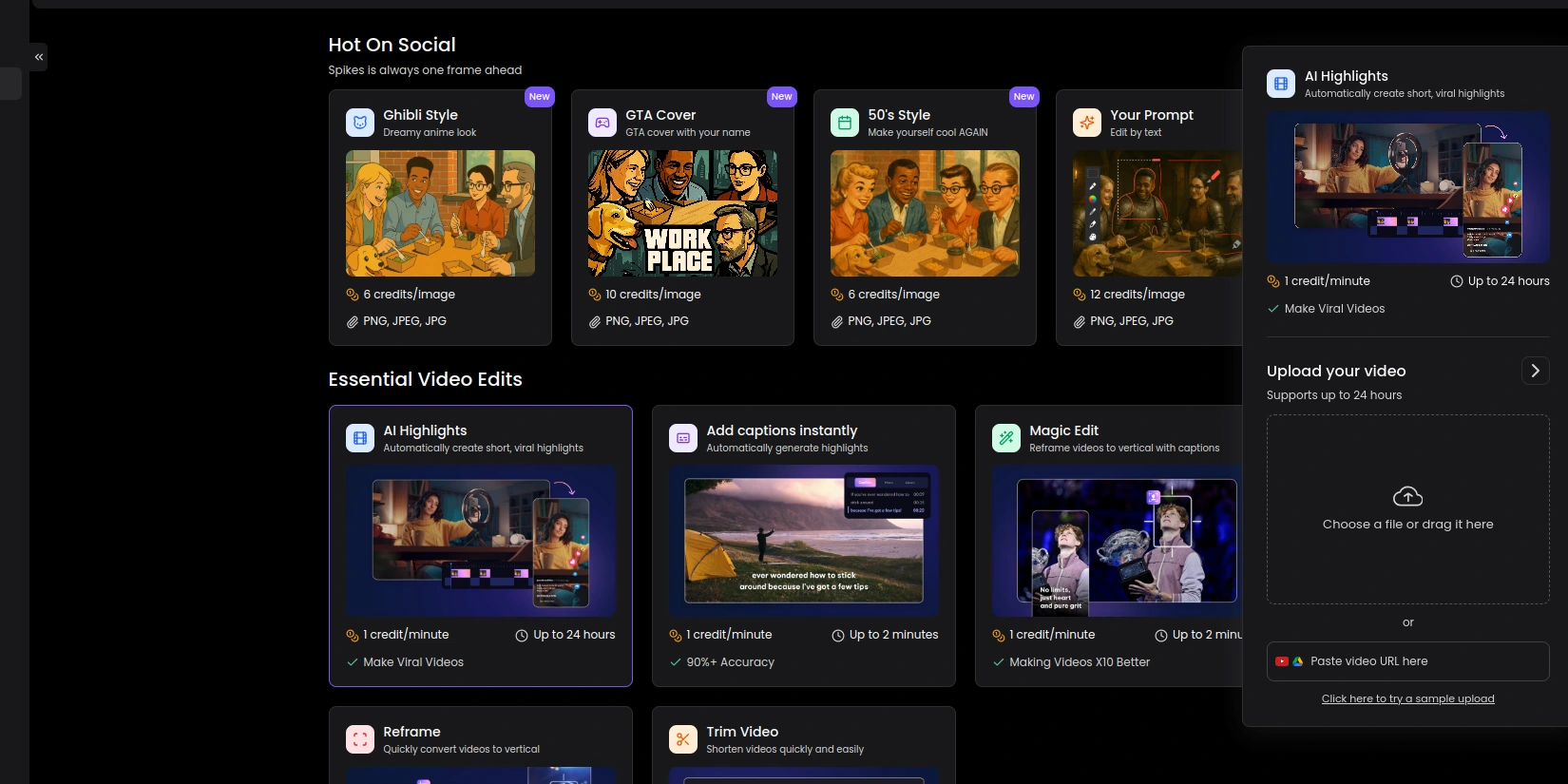 Загрузка видео в Spikes Studio