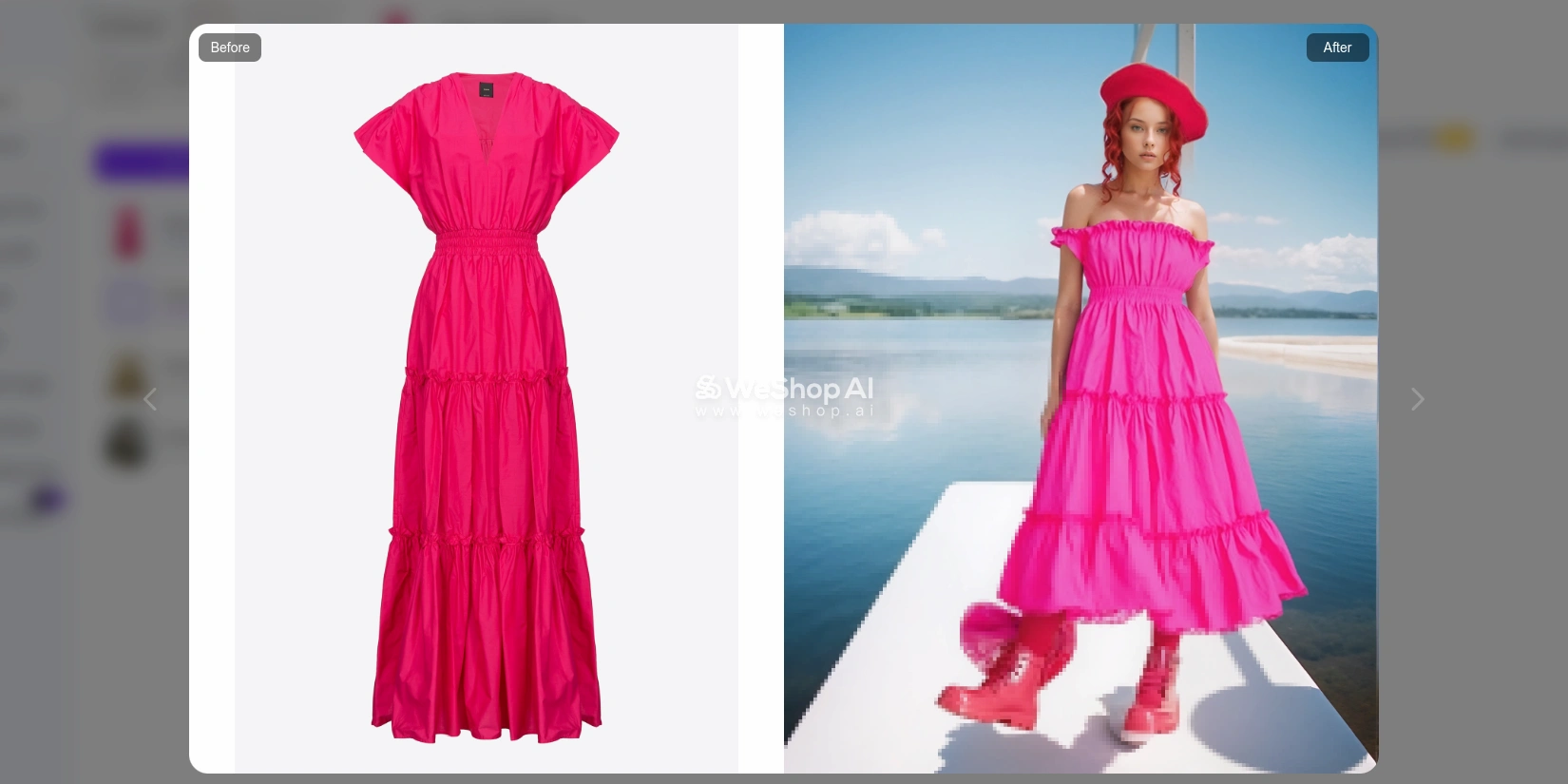 Результат генерации виртуальной модели для примерки одежды в WeShop AI