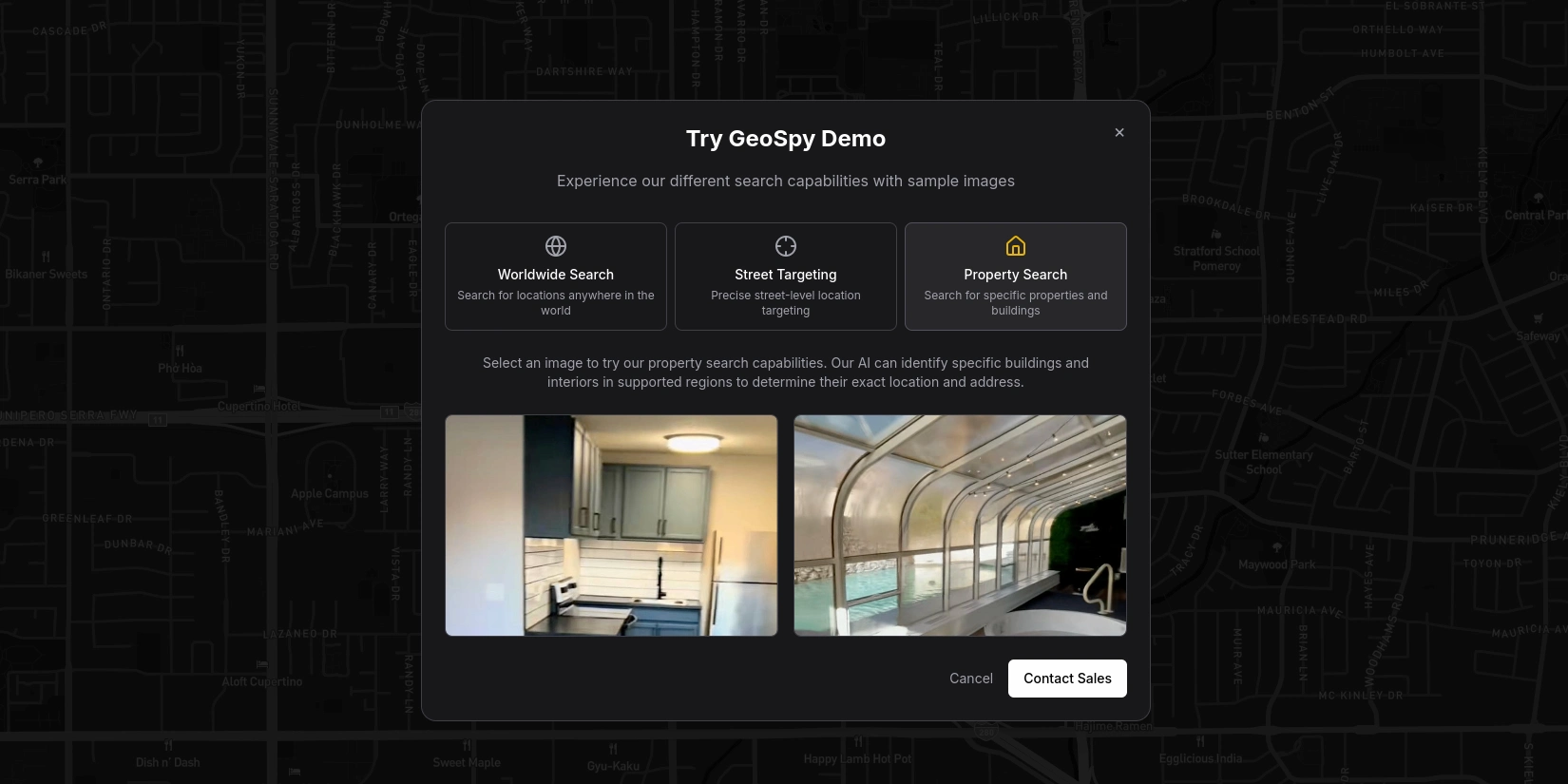 Поиск здания или улицы с помощью GeoSpy AI