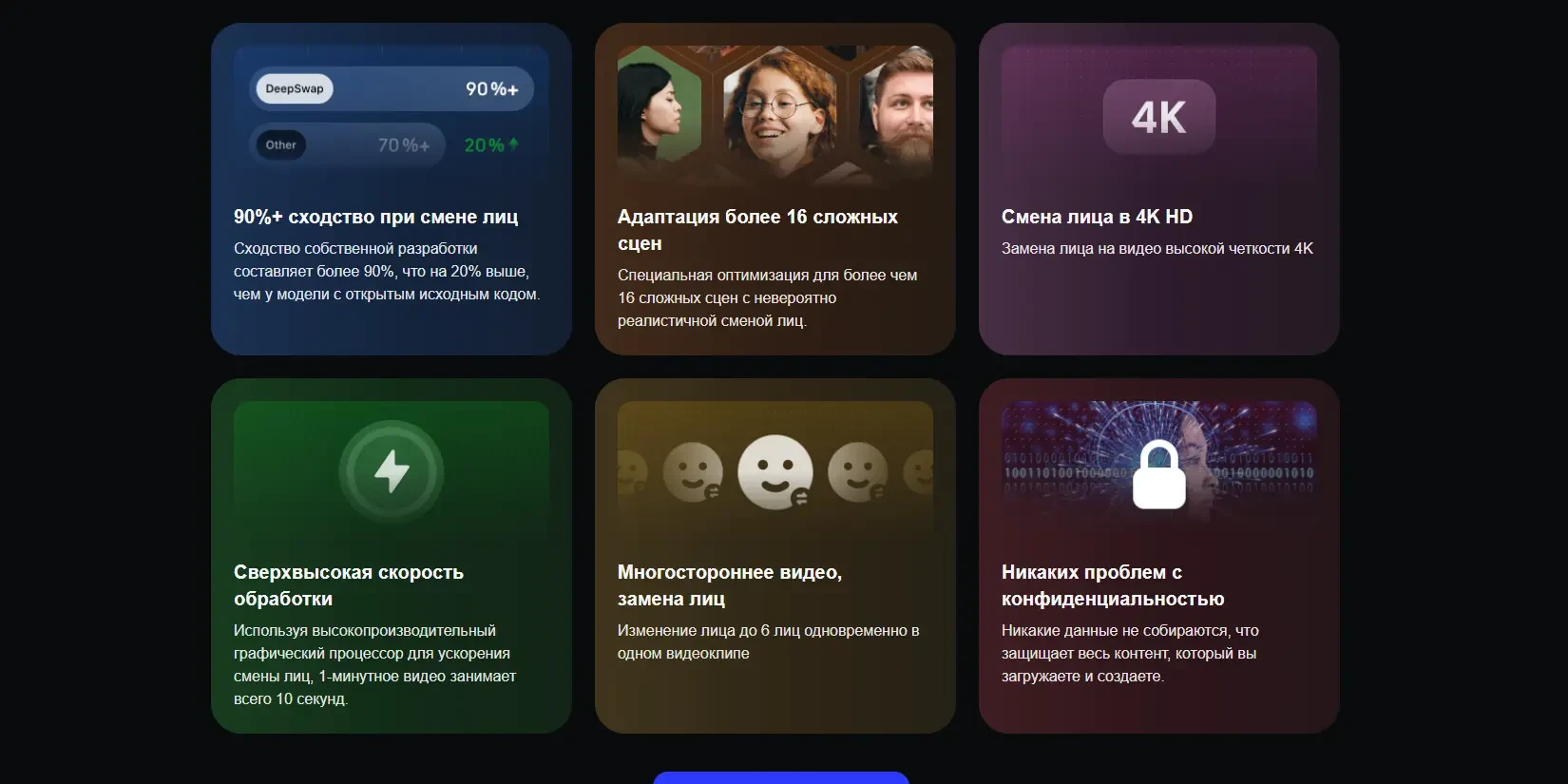 возможности сервиса Deepswap