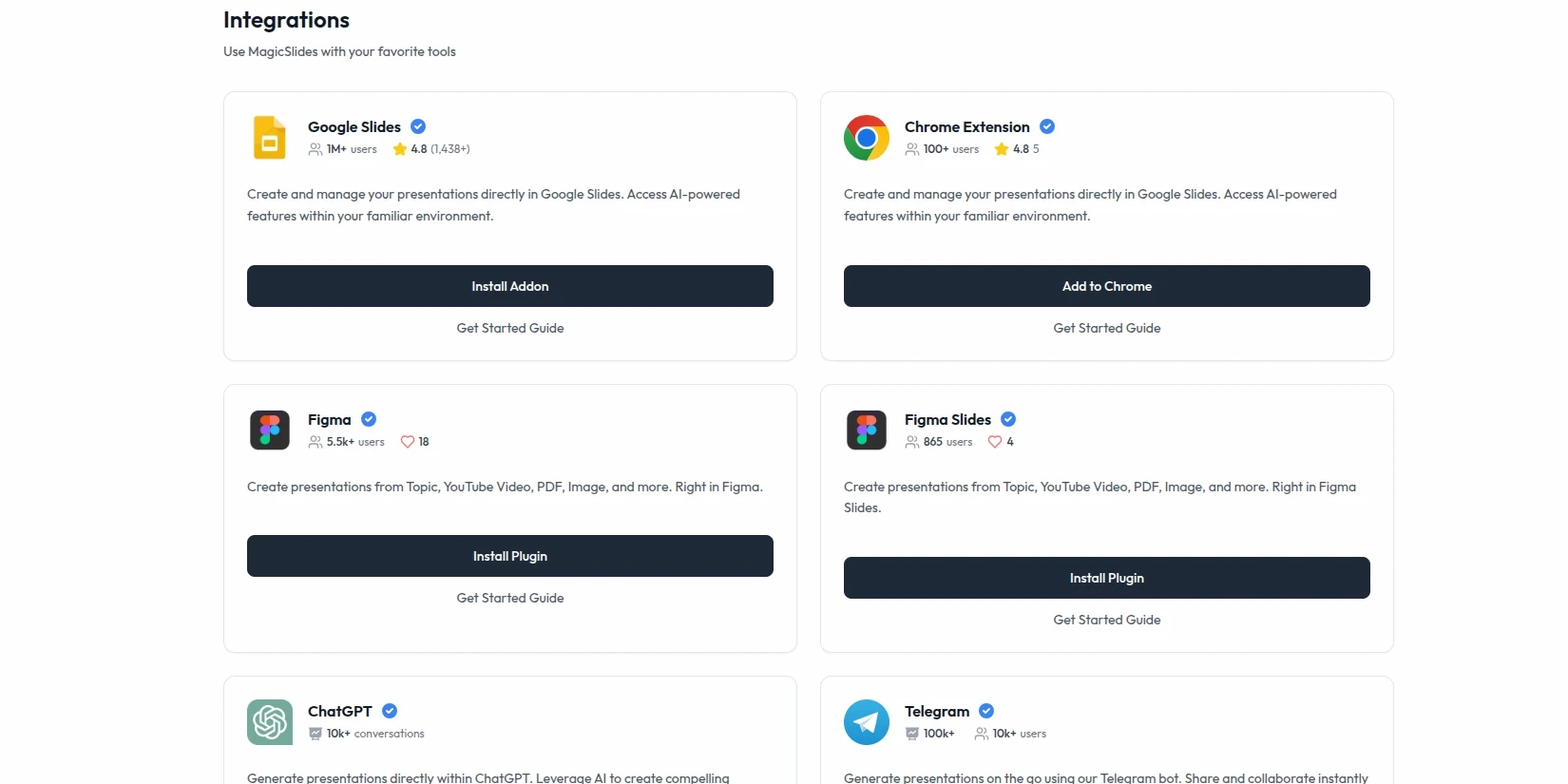 MagicSlides интегрируется с Google Slides и другими сервисами